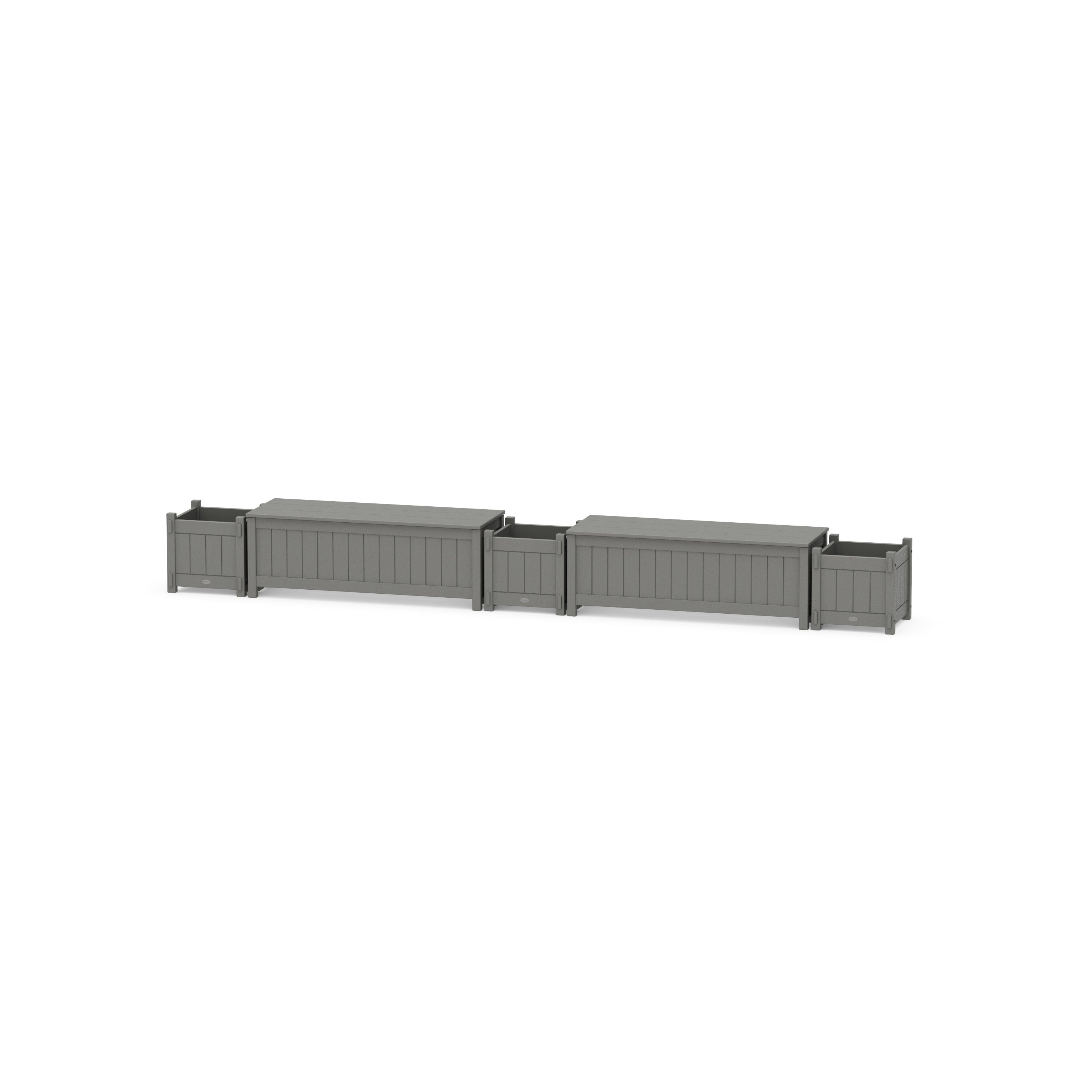 POLYWOOD® 48" Vineyard L- Shaped Planter Storage Bench Corner Set