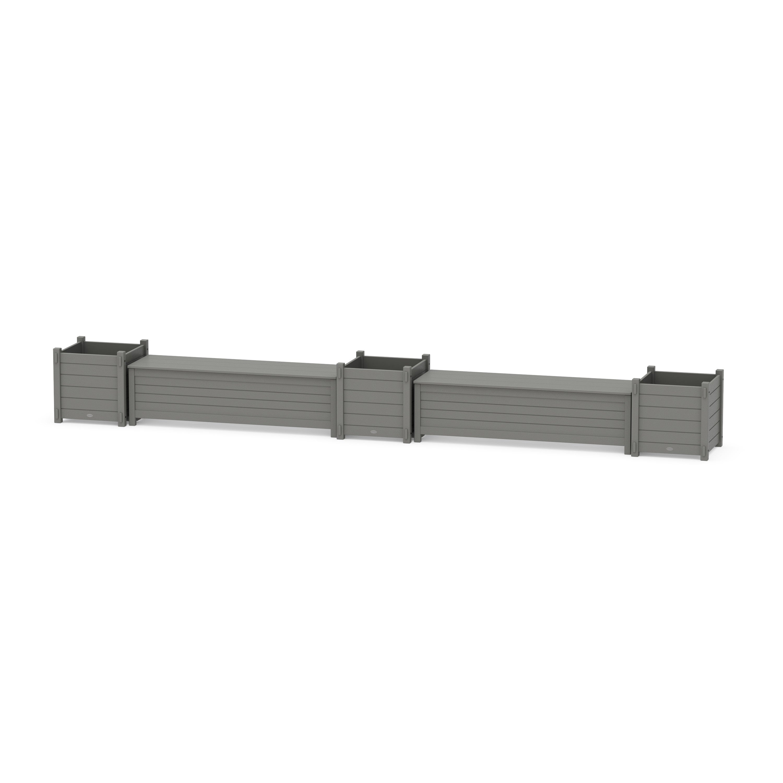 POLYWOOD® 60" Nautical L- Shaped Planter Storage Bench Corner Set- Large