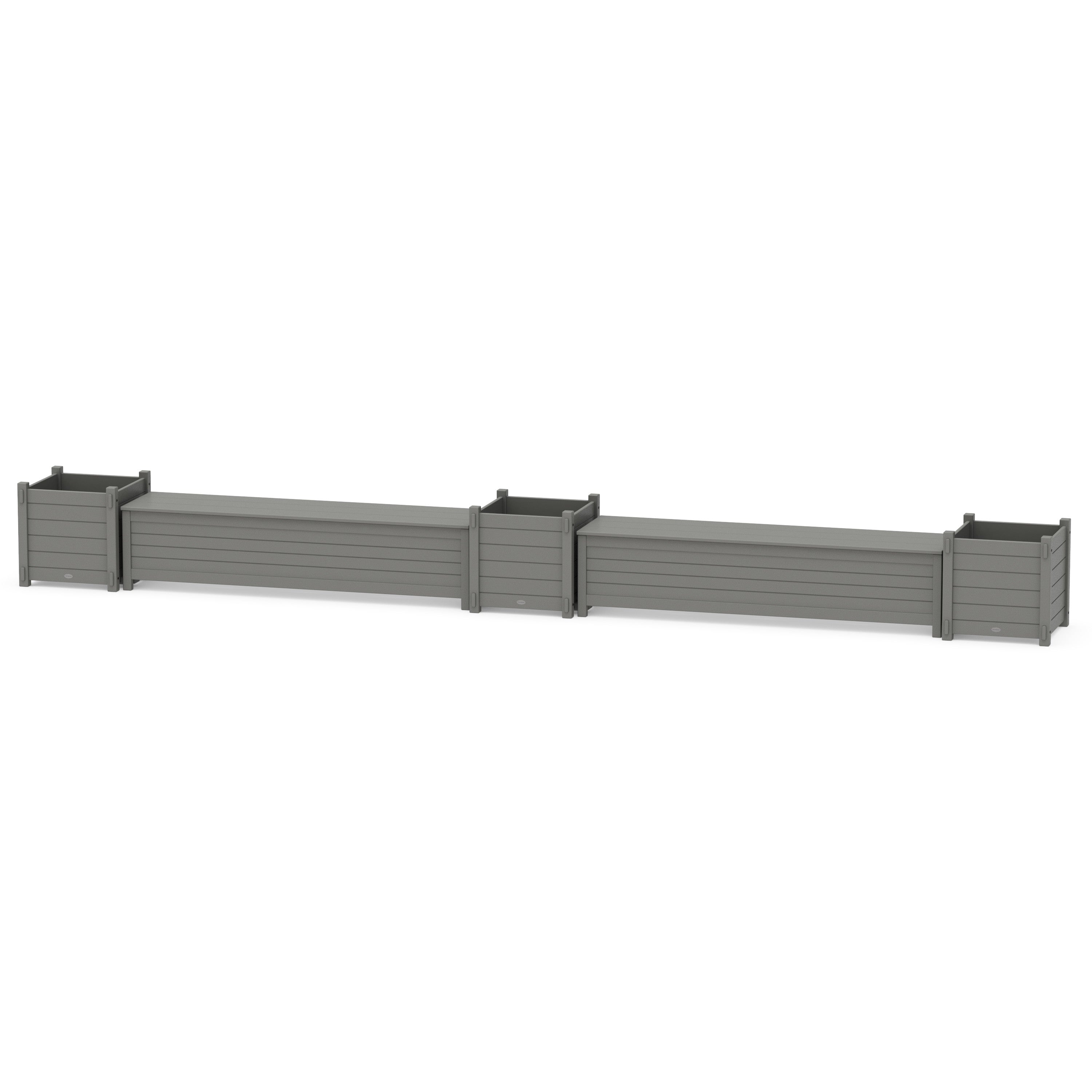 POLYWOOD® 72" Nautical L- Shaped Planter Storage Bench Corner Set- Large