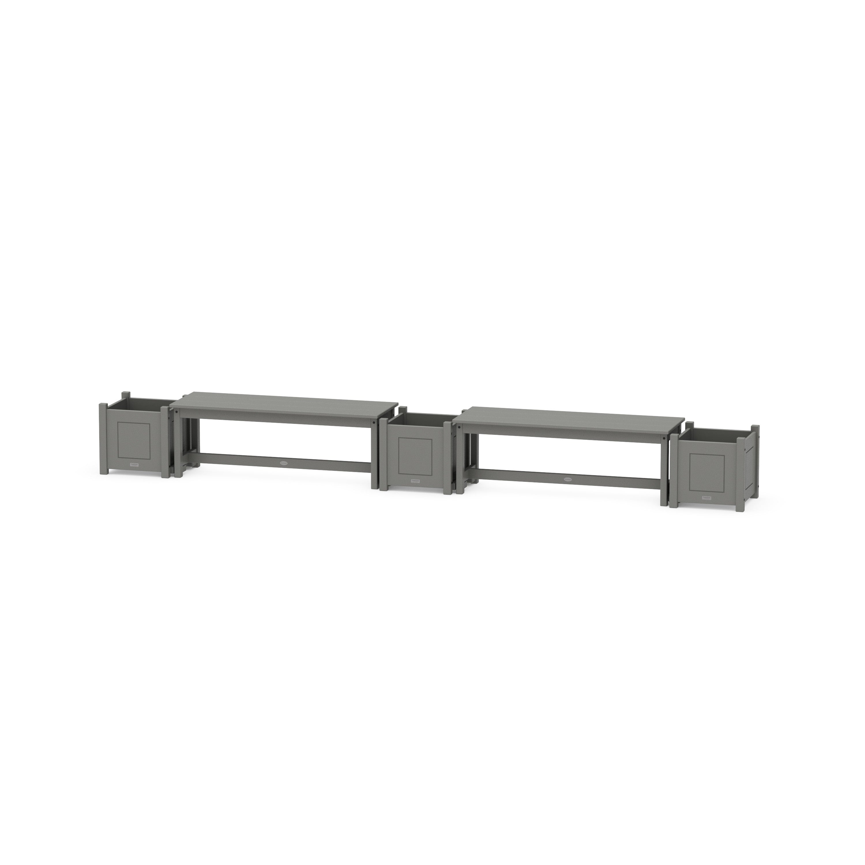 POLYWOOD® 48" Country Living L- Shaped Planter Bench Corner Set