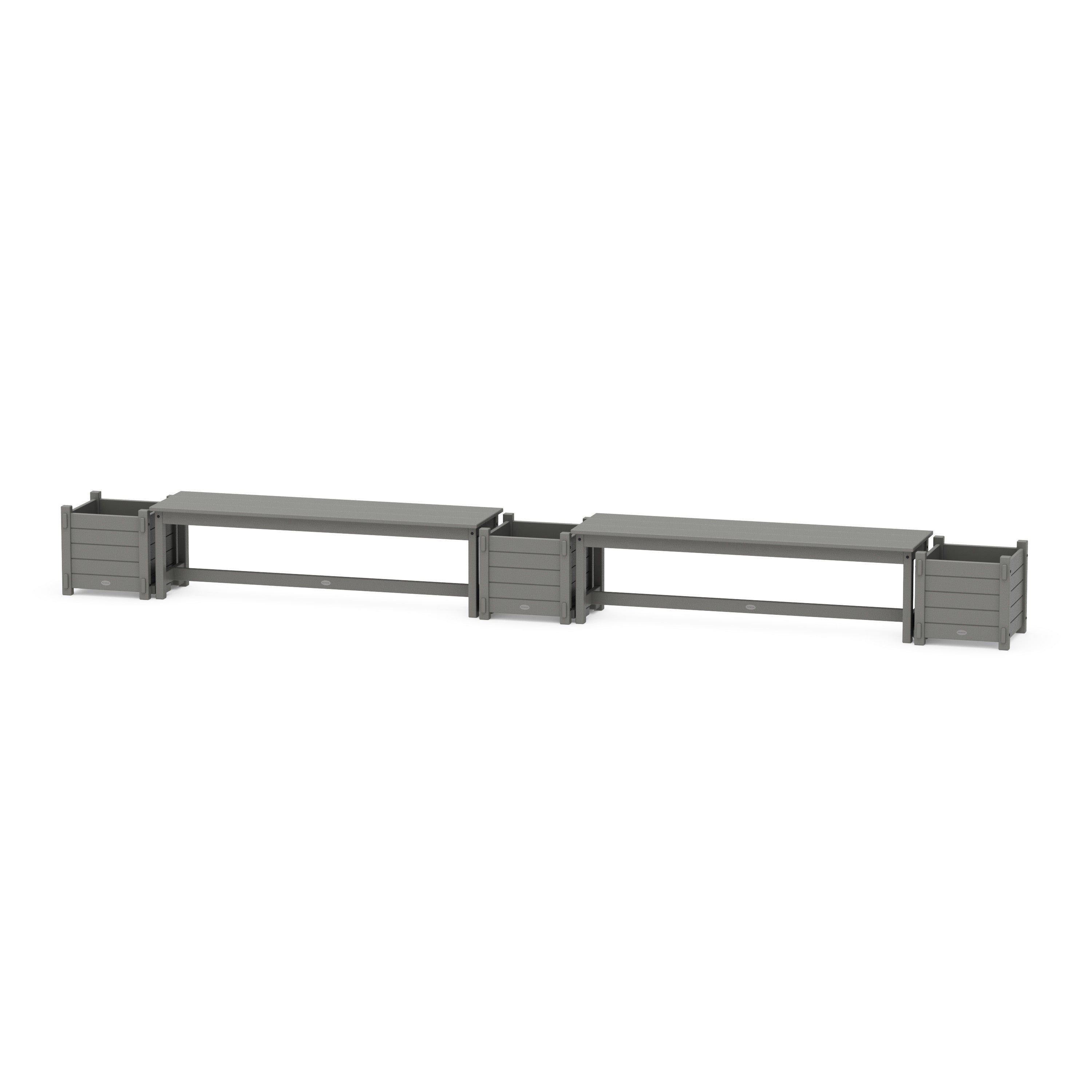 POLYWOOD® 60" Nautical L- Shaped Planter Bench Corner Set