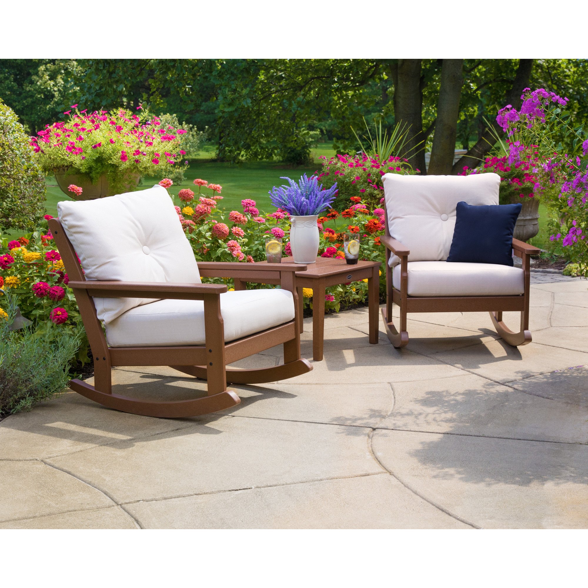 POLYWOOD® Vineyard 3-Piece Deep Seating Rocker Set - Lifestyle View 1