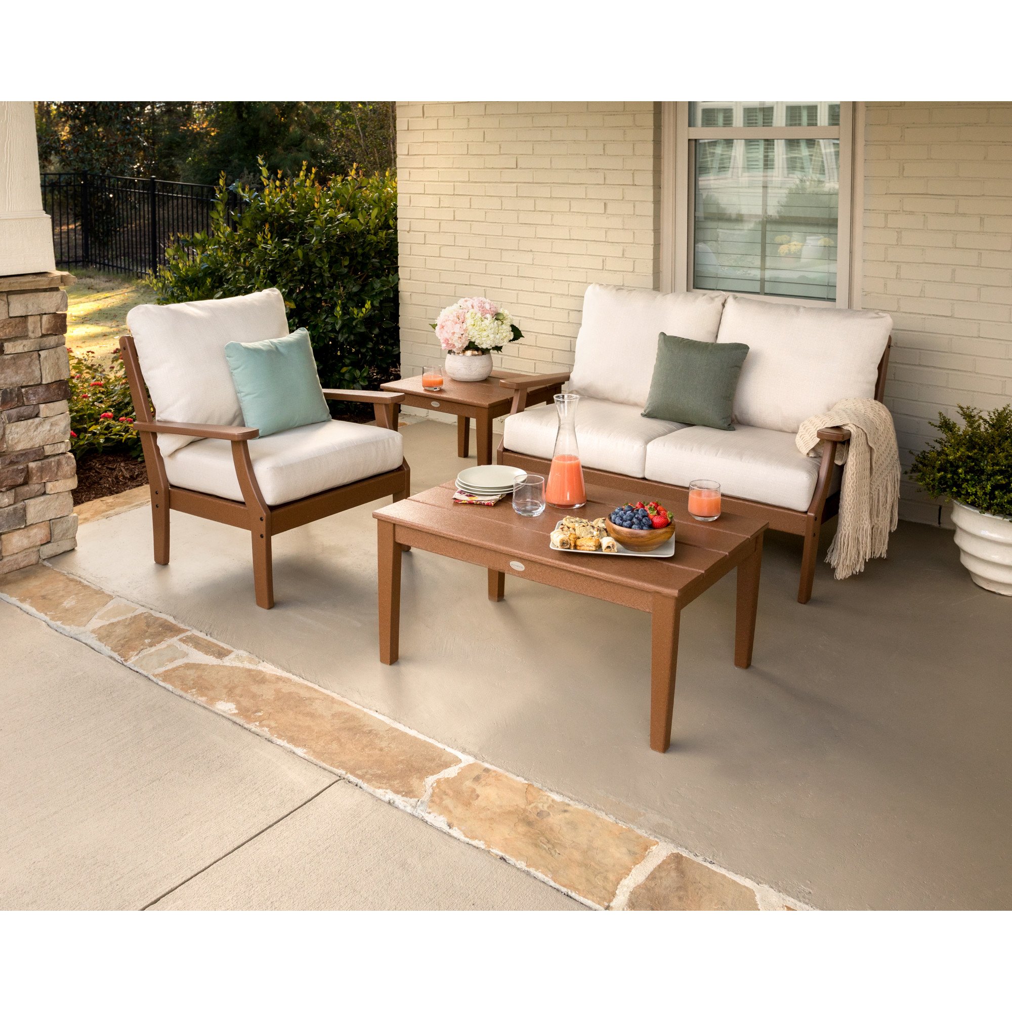 POLYWOOD® Braxton 4-Piece Deep Seating Set - Lifestyle View 1