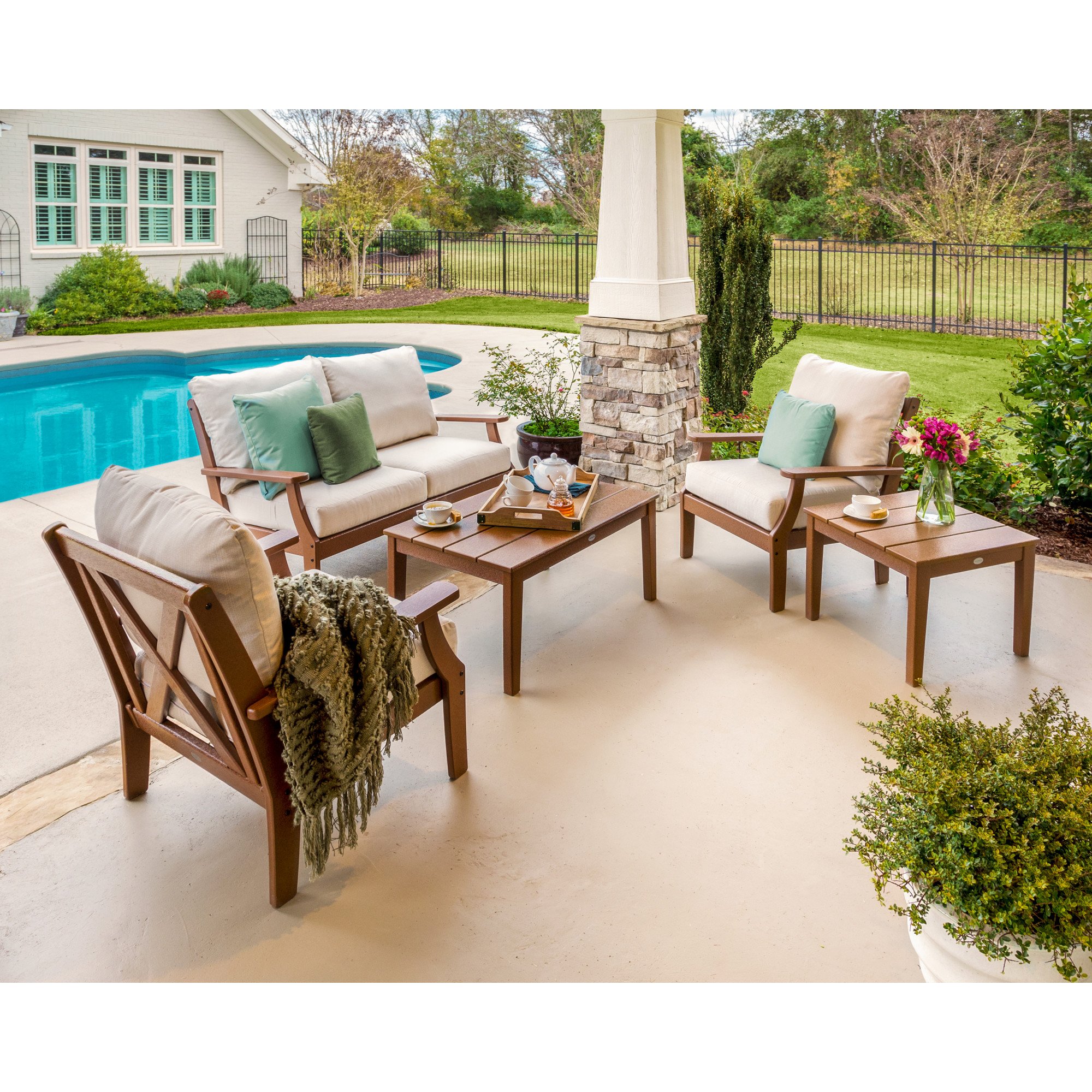 POLYWOOD® Braxton 5-Piece Deep Seating Set - Lifestyle View 1