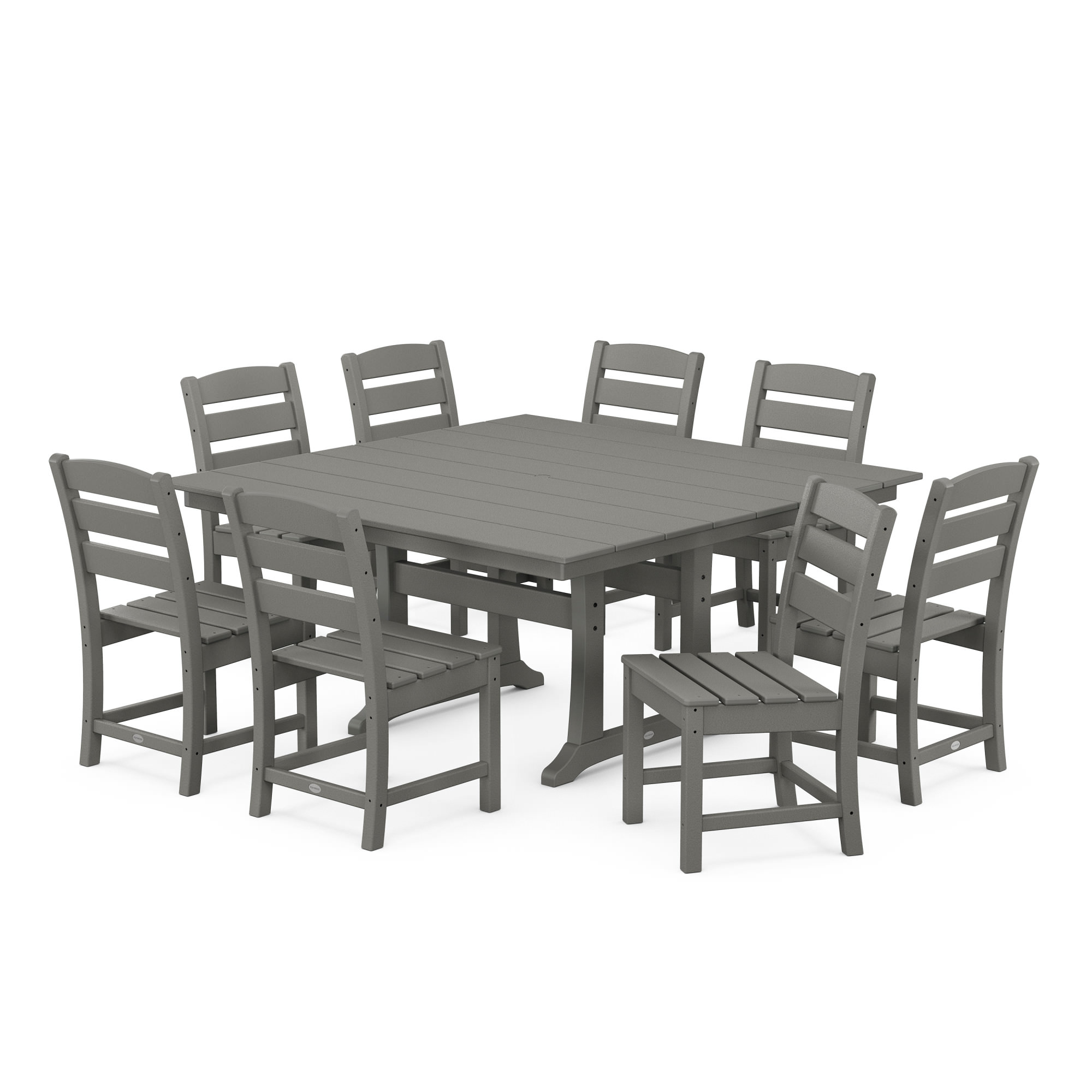 POLYWOOD® Lakeside 9-Piece Farmhouse Trestle Dining Set
