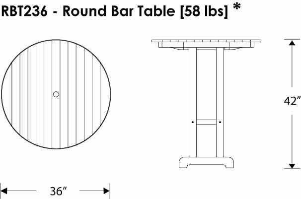 POLYWOOD Round 36in Bar Table