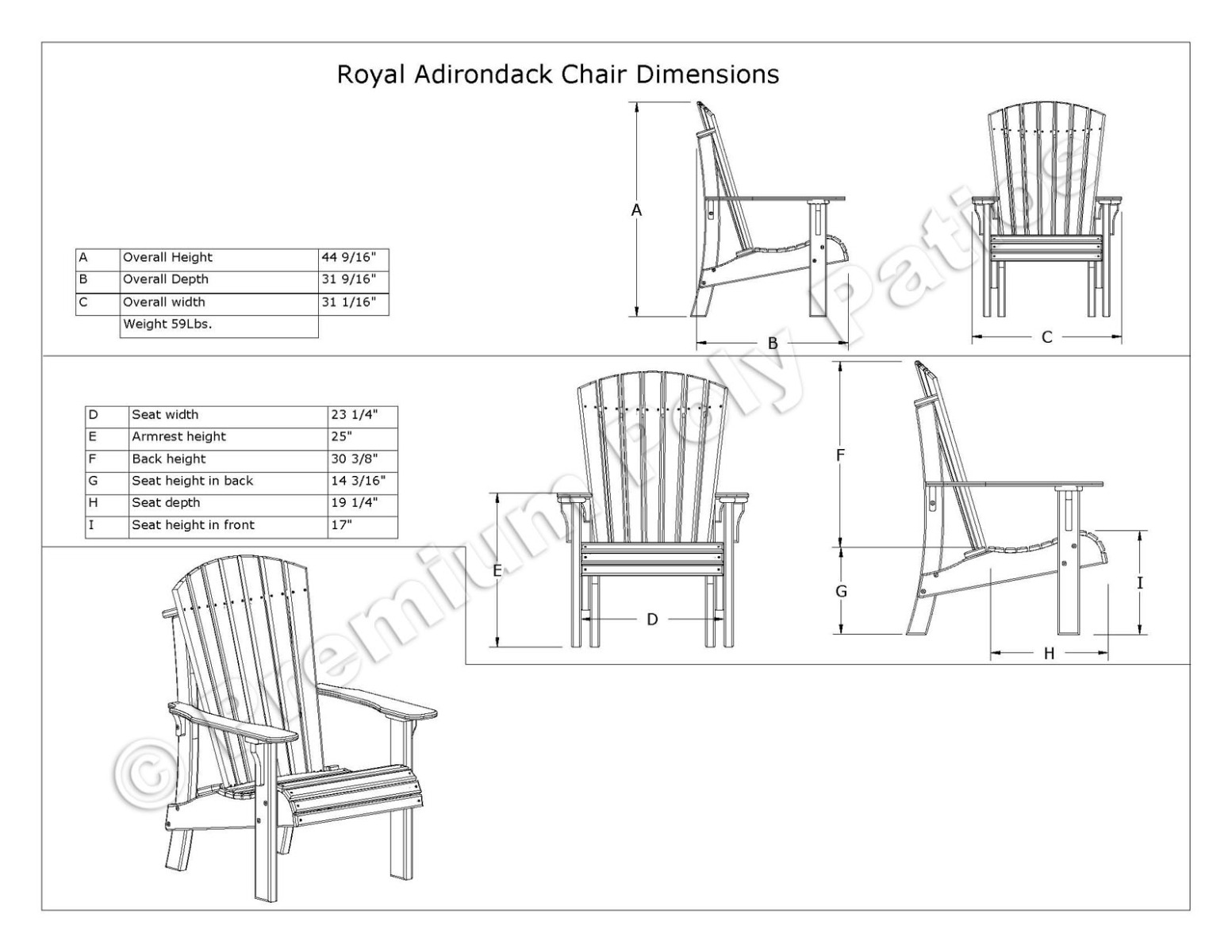 Luxcraft Royal Adirondack Vineyard Seating Set
