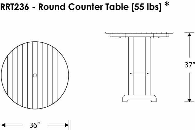 POLYWOOD Captain Counter 25 in Bistro Set