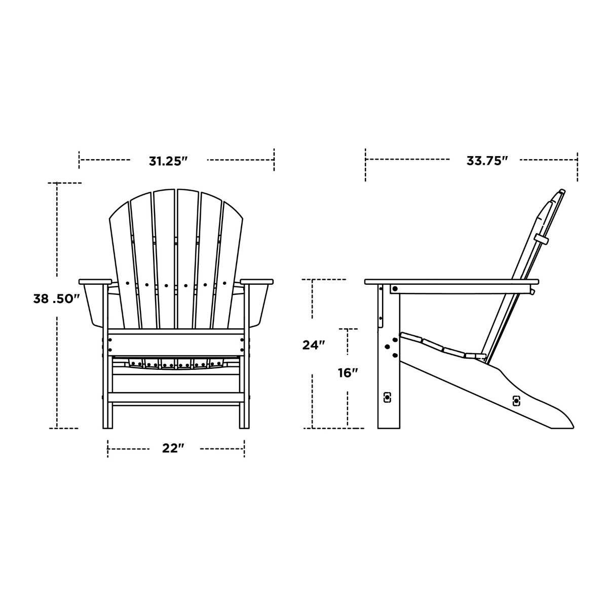 POLYWOOD® South Beach Adirondack 3-Piece Set