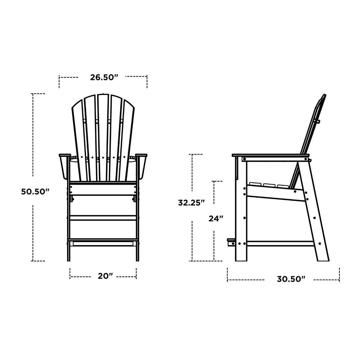 POLYWOOD South Beach Counter Seating Set