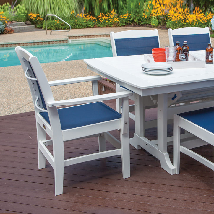 Sister Bay Maywood Sling Dining Arm Chair - (Sold in Pairs)
