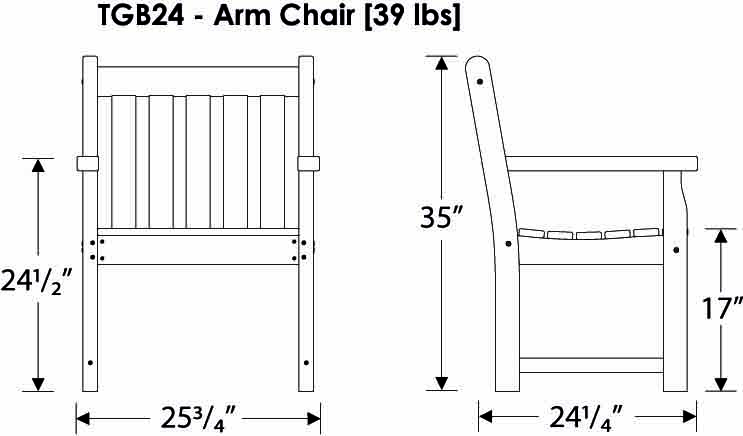 POLYWOOD Traditional Garden Arm Chair