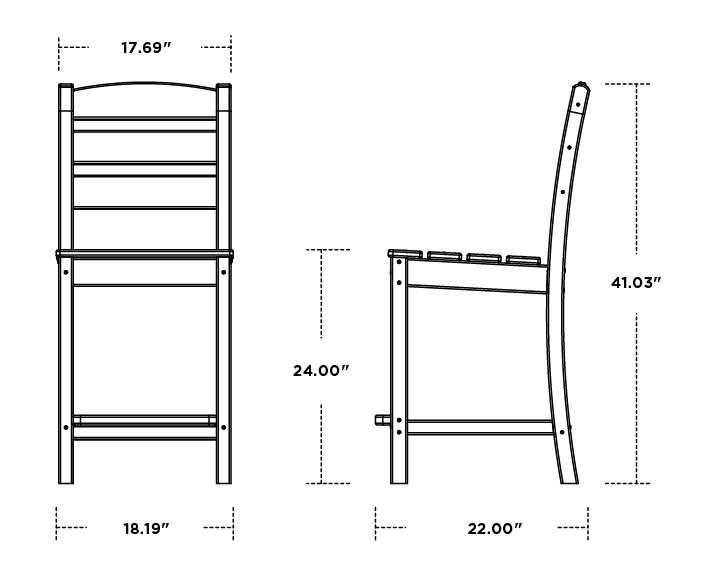 POLYWOOD Lakeside Counter Chair