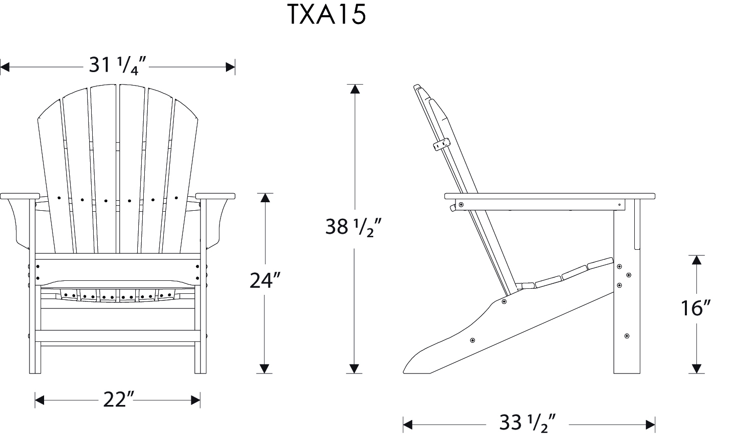 Trex® Cape Cod Adirondack Chair and Ottoman Seating Set