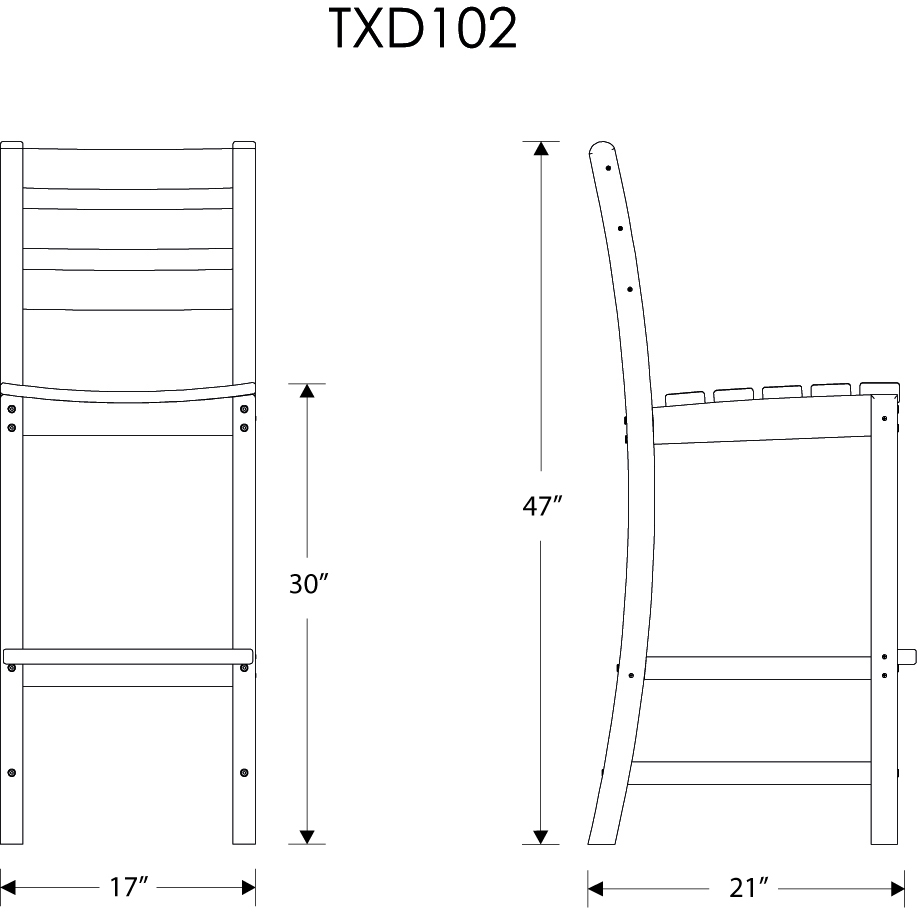 Trex® Outdoor Furniture Monterey Bay Bar Height Side Chair
