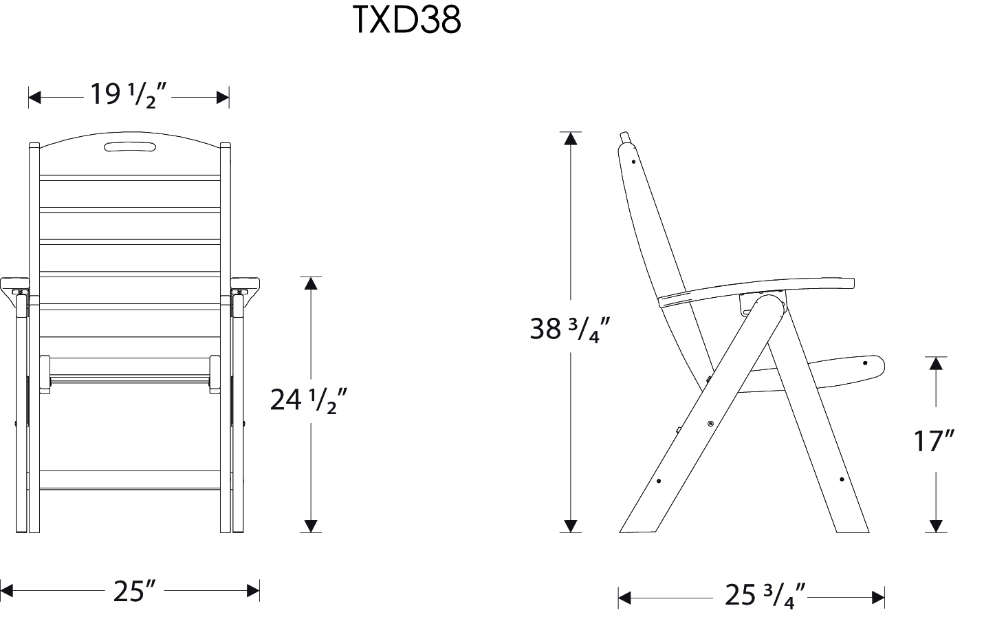 Trex® Outdoor Furniture Yacht Club Highback Folding Chair