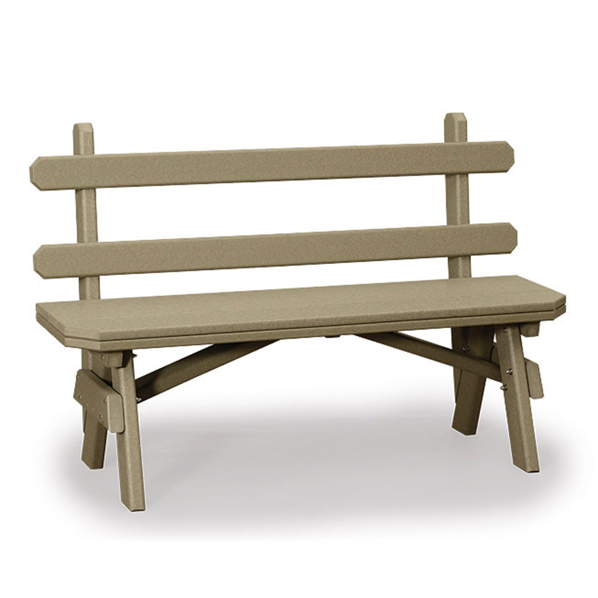Finch Amish Poly 28 in Garden Bench w/ Back